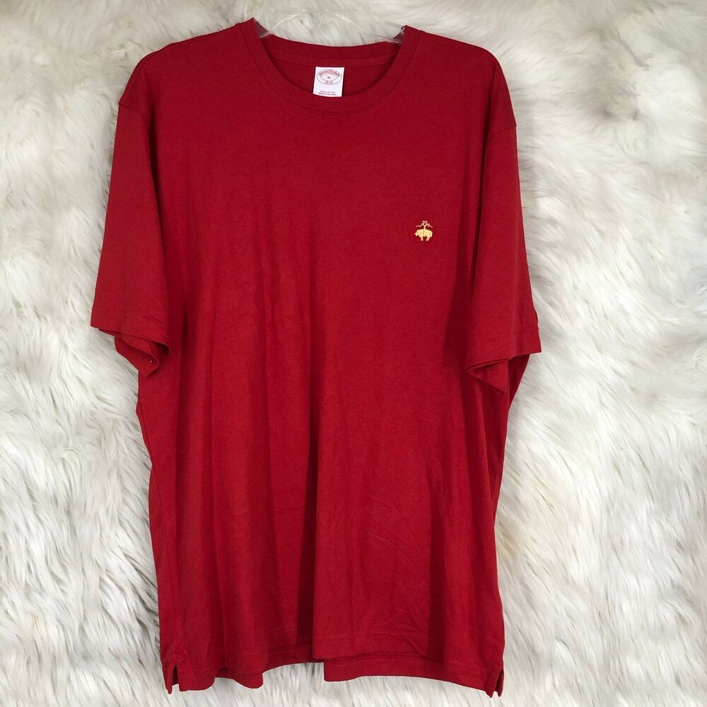 Men’s Brooks Brothers Classic Red T-Shirt XL 100% Cotton Polo Logo Tee